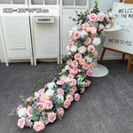 guirlande florale moderne rose blanche rouge violet bleu feuilles vertes décoration mariage anniversaireintérieur