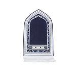 tapis prière musulman polyester antidérapant motifs floraux moderne bleu vert noir blanc usage maison
