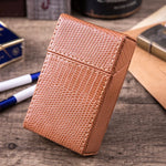 boîte cigarettes étui cuir crocodile noir classique fumer tabac cadeau fumeur rangement portebriquet