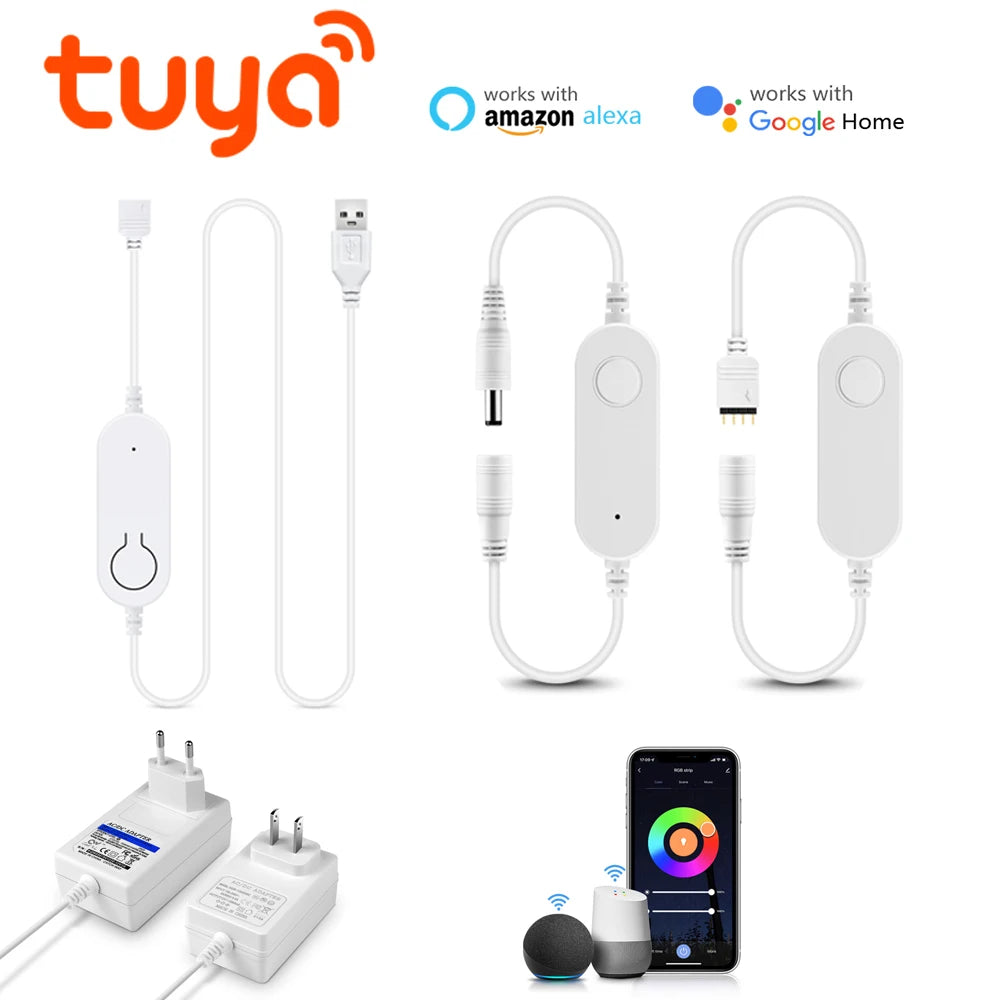 contrôleur led wifi 12v blanc adhésif moderne télécommande alexa google