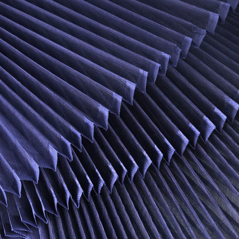 tissu voile plissé blanc bleu clair moderne polyester opacité respectueux environnement décoration bricolage couture