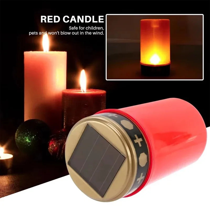 lampe solaire rouge blanche ornement doré moderne extérieur jardin décoration festive LED