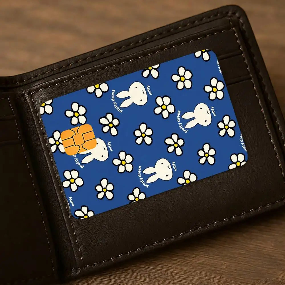 autocollants protection carte bancaire dessins animés miffy waterproof résistance griffures pièces adhésif cartoon enfants