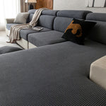 housse canapé moderne rayées vert olive gris beige clair anti poussière lavable adaptable