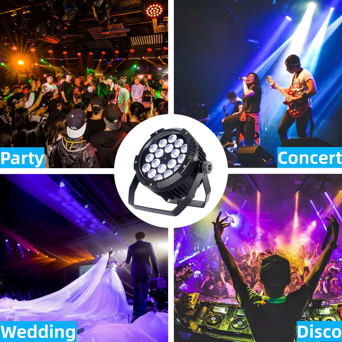 projecteurs led dmx scène professionnelle noir bras articulé 16 millions couleurs changeables 200w ip65