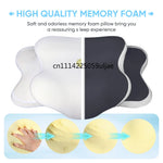 oreiller cervical ergonomique mousse mémoire forme soutien cou sommeil dos côté gris blanc
