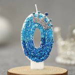 bougies chiffre pailletées bleu clair bleu foncé anniversaire décoration festive números personnalisables