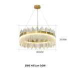 suspension lumineuse or moderne cristal pendants transparents 6000k 3000k télécommande dia100cm dia80cm l120cm