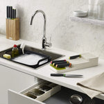 rangement couteaux gris bloc vertical moderne sans vis fixe six couteaux