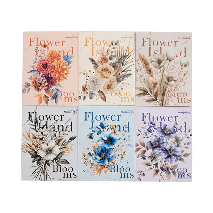 sticker fleur vintage blanc bleu floral manuel papier opacité 145 95mm