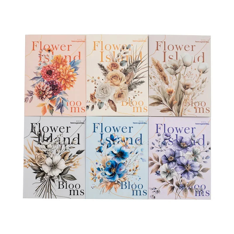 sticker fleur vintage blanc bleu floral manuel papier opacité 145 95mm