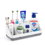 organisateur rangement multi compartiments blanc noir moderne brosses dents rasoirs flacons cosmétiques minimalistestyle