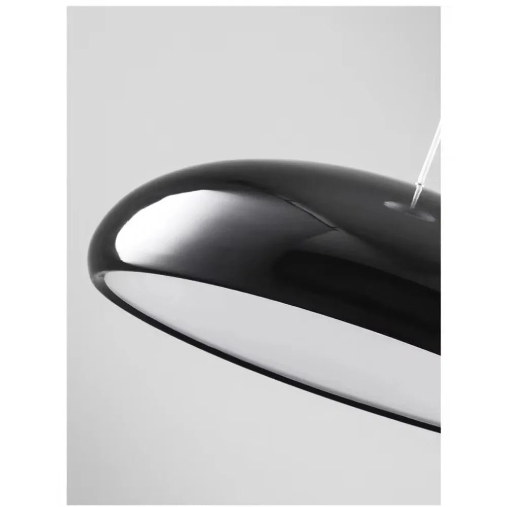 lustre suspendu bois blanc noir orange moderne câble opacité salle manger lumière