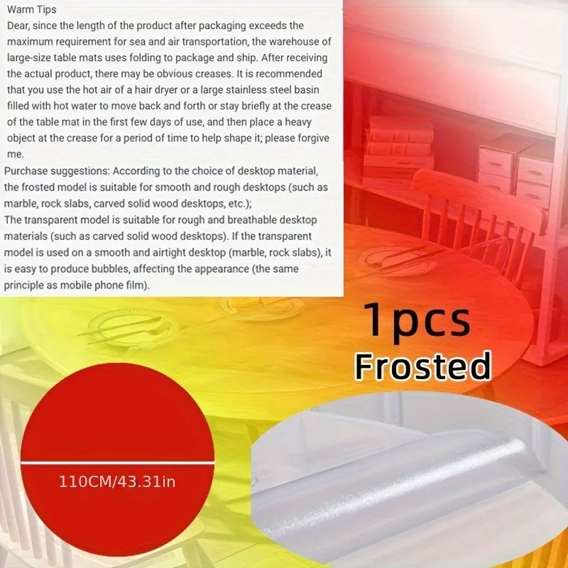 protège table transparent moderne clips 110cm 120cm 130cm imperméable cuisine restaurantextérieur