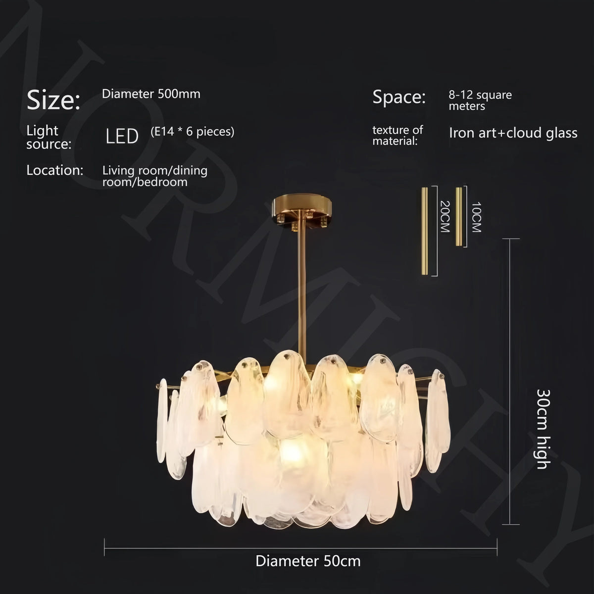 lustre moderne suspension or blanc translucide verre veineux led chambre salon