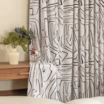 rideau moderne polyester crème noir motif linéaire salon opacité élevée minimaliste
