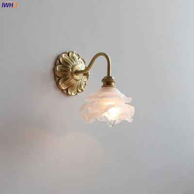 Applique murale LED en verre dépoli couleur or pour salon moderne