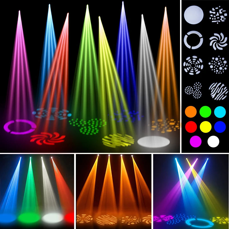 projecteur led moving head rgbw modes couleurs discothèque scène événement métal noir
