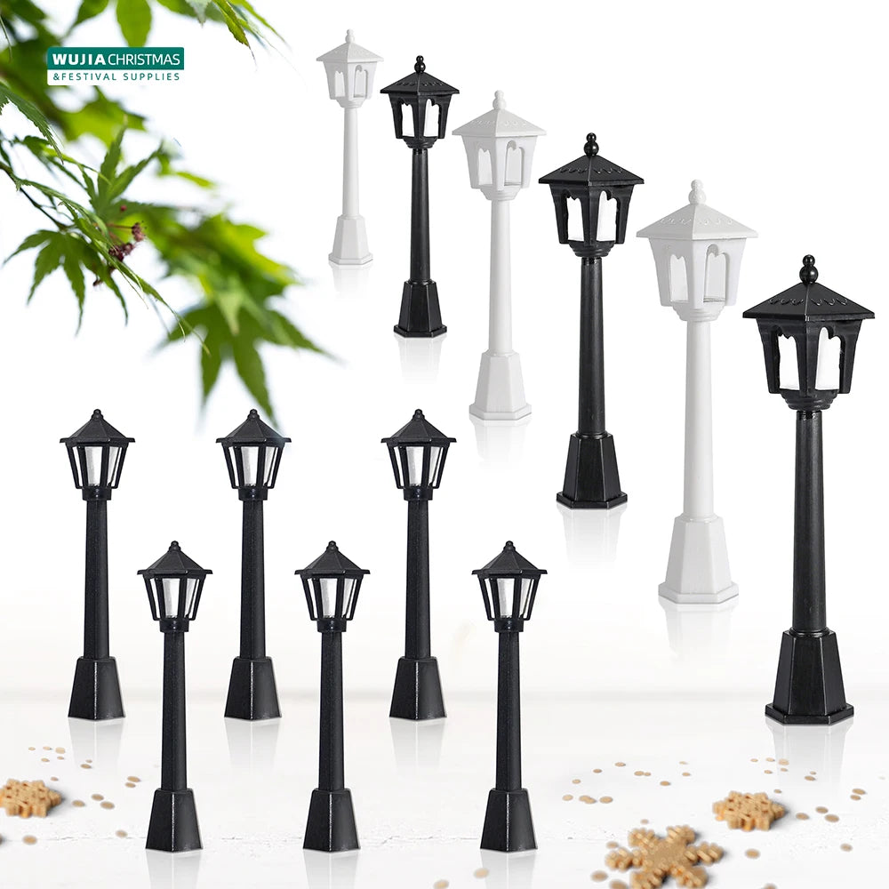 lanterne miniature noire blanche deco noel paysage vintage bricolage jardin féerique 10cm 8cm 3.5cm