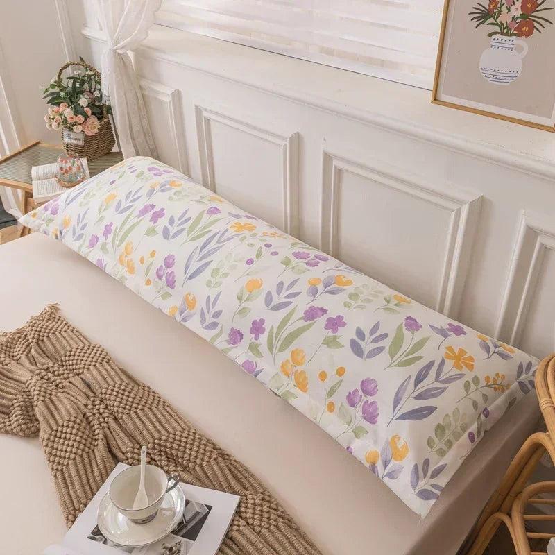 taie d'oreiller longue couple beige grande taille coton moderne lit double confort
