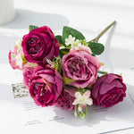 décoration maison bouquet fleurs artificielles pivoine rose naturel ornement anniversaire fête