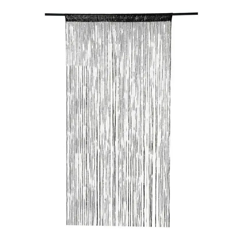 rideau franges argenté noir multicolore semi transparent festif barre supérieure