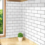 sticker mural moderne carreaux brique adhésif imperméable anti moisissure blanc