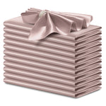 serviettes table satin rose moderne élégantes 12 pièces polyester usage maison restaurant decoration festive