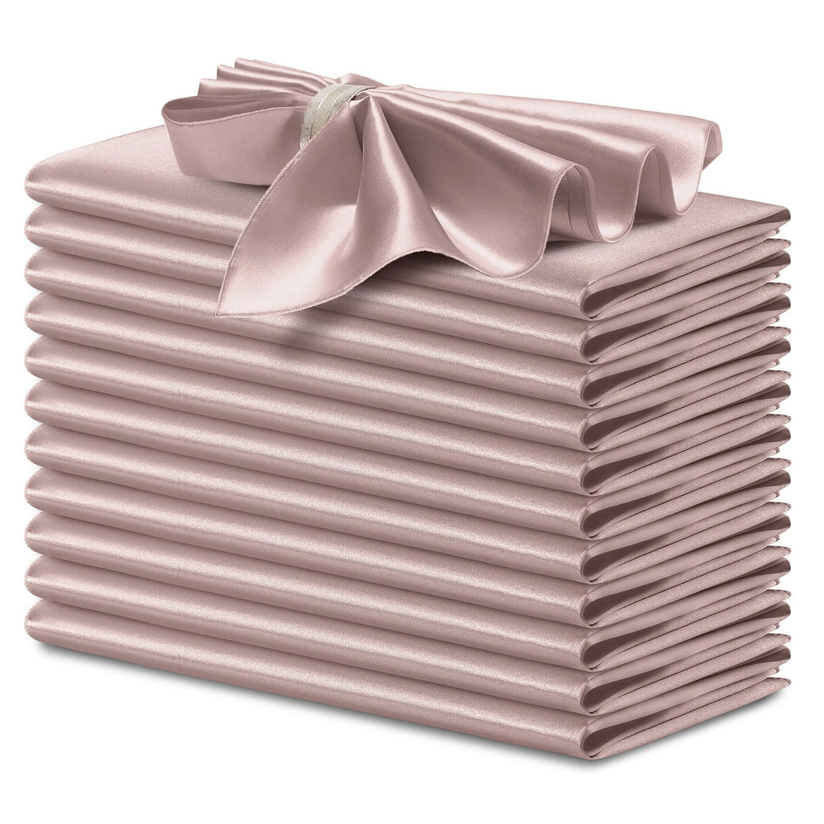 serviettes table satin rose moderne élégantes 12 pièces polyester usage maison restaurant decoration festive