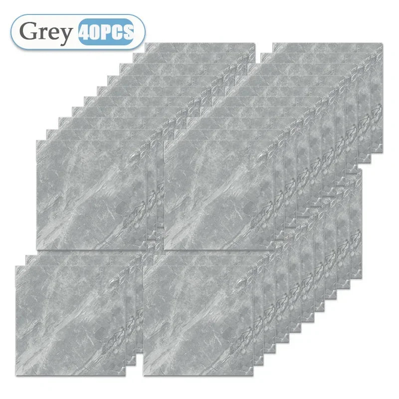 carrelage marbré blanc gris moderne adhésif résistant eau pvc pet xpe 30x30cm