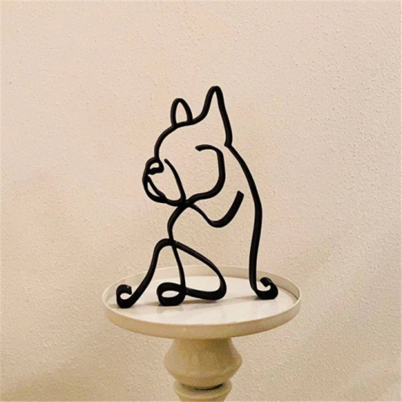 sculpture animale chien noir minimaliste métal décoration intérieure moderne art contemporain erotique abstraction