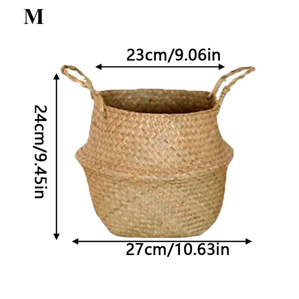 paniers pliables rustiques boho chic poignées corde couleur naturelle fibres tissées decorationintérieur