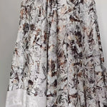 tissu imprimé naturel branches feuilles gris marron beige blanc moderne 100 polyester
