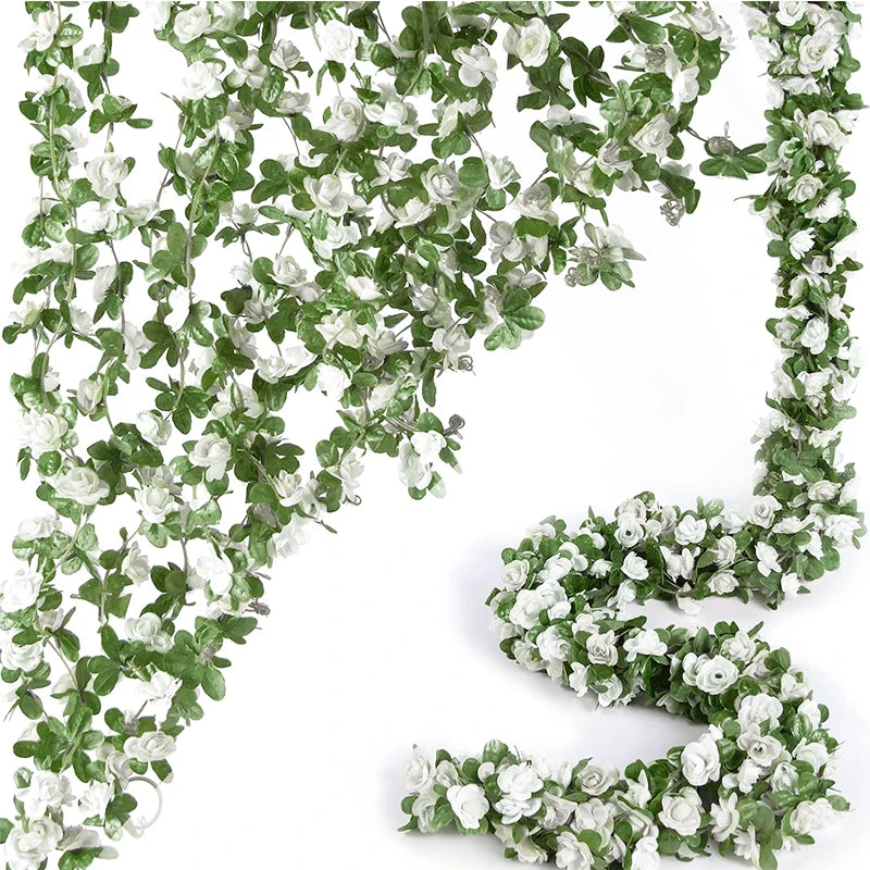 guirlande artificielle fleurs roses décoration mariage anniversaire intérieur romantique