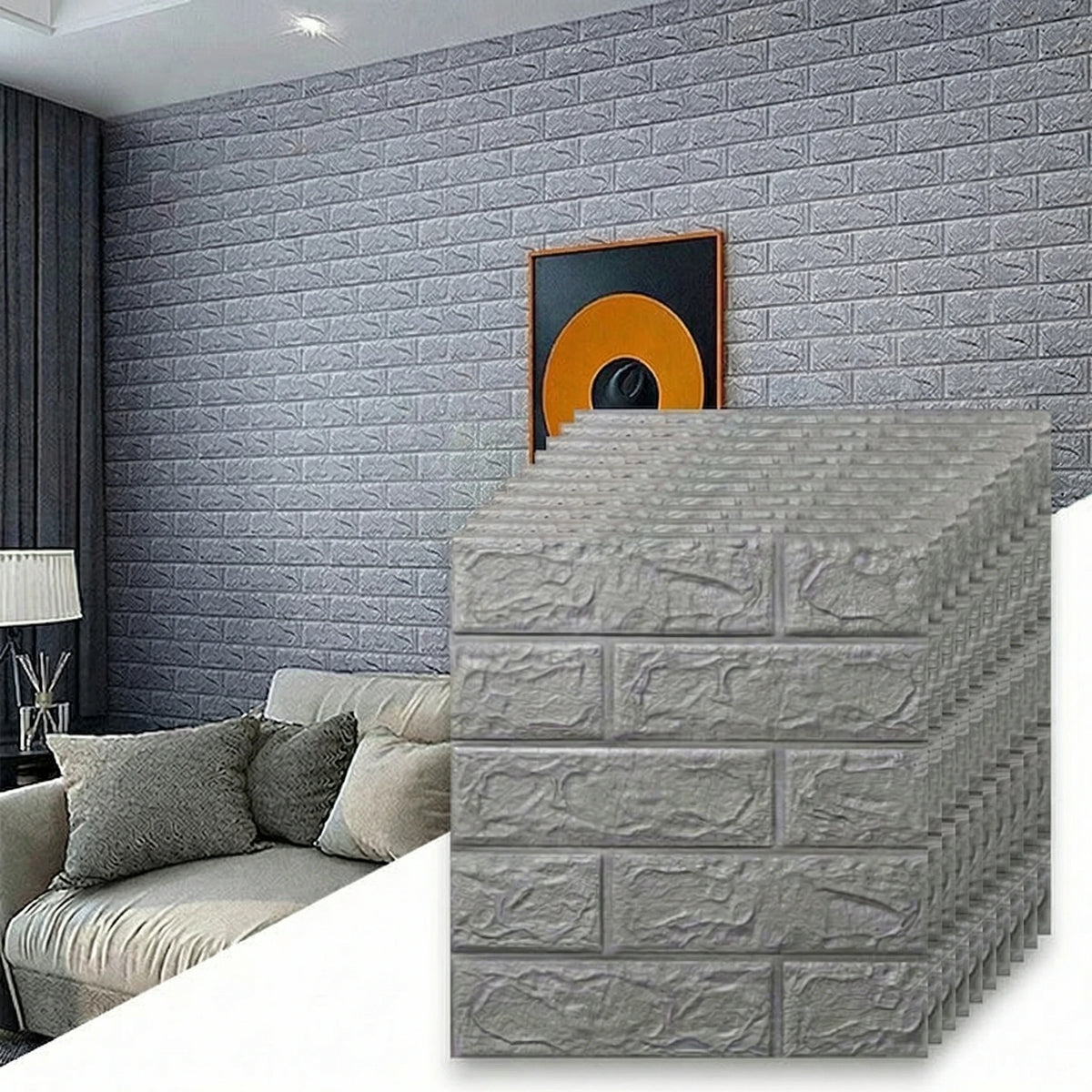 panneaux decoratifs mur blanc brique texture adhésif modernes résistants humidité isolation thermique