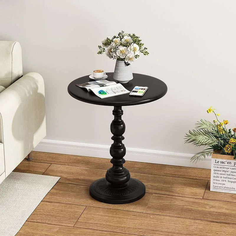 table basse rétro noire blanche nordique diamètre 35cm 40cm minimaliste sculptée salon chambre