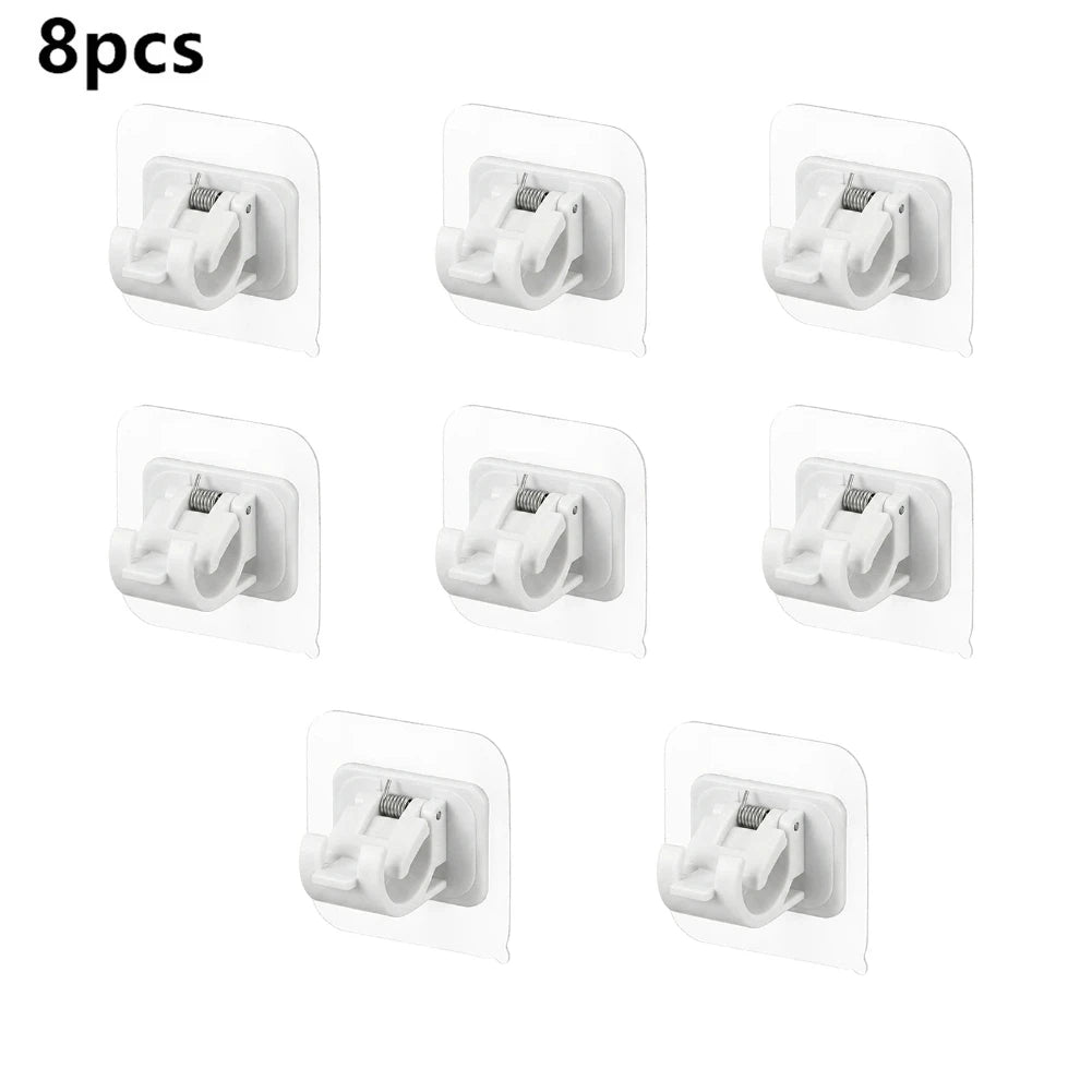 crochet adhésif transparent moderne tige rangement clip rideau support mural sans motif clips vêtements