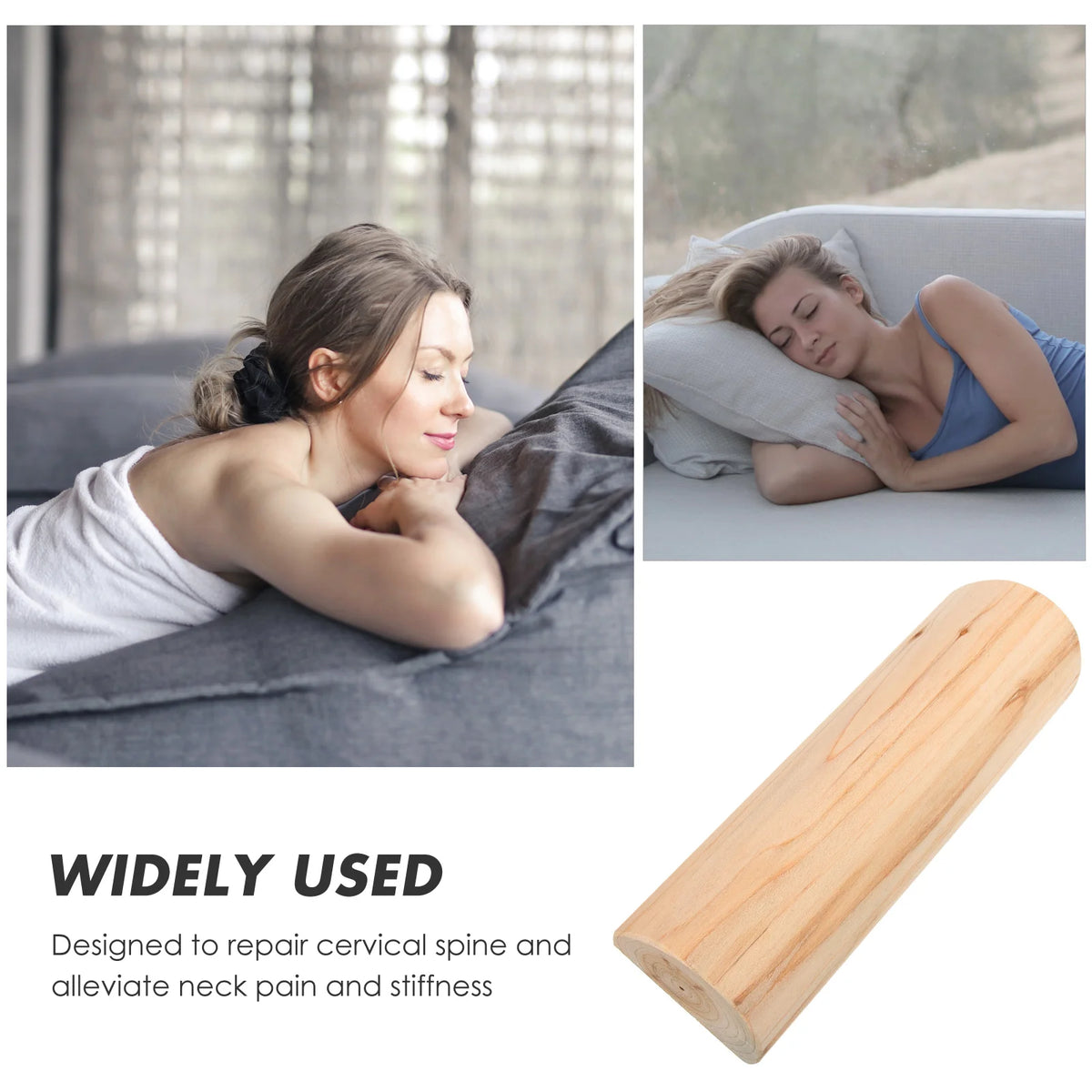 coussin cou bois naturel grain rustique sauna massage nuque tête simple déco