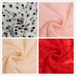 tissu polyester dentelle coeurs blanc noir rose beige rouge translucide mariage