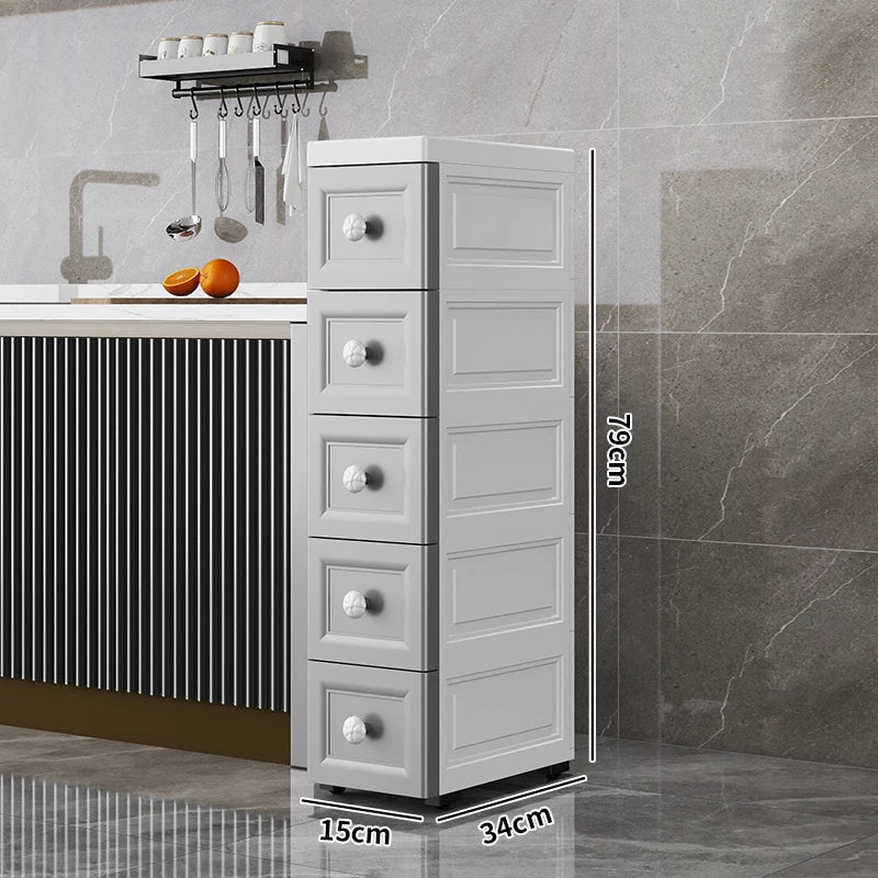 rangements mural blanc gris moderne minimaliste meuble tiroirs poignées roulettes