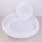 assiettes blanches rondes modernes opaques maison cuisine salle manger set table vaisselle