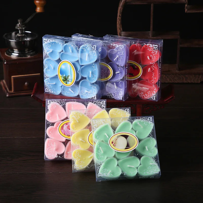 bougies parfumées coeurs fleurs moderne bleu rose vert decoration maison