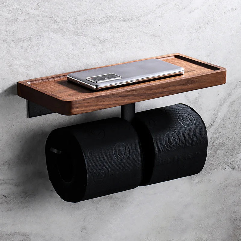 porte serviettes moderne porte papier toilette porte savon boîte mouchoirs sans perçage texture bois