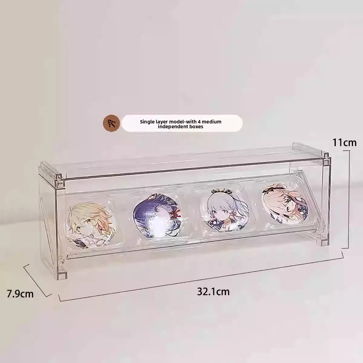 porte cartes anti poussière acrylique transparent personnages animés moderne rangement bijoux accessoiressealed dustproof