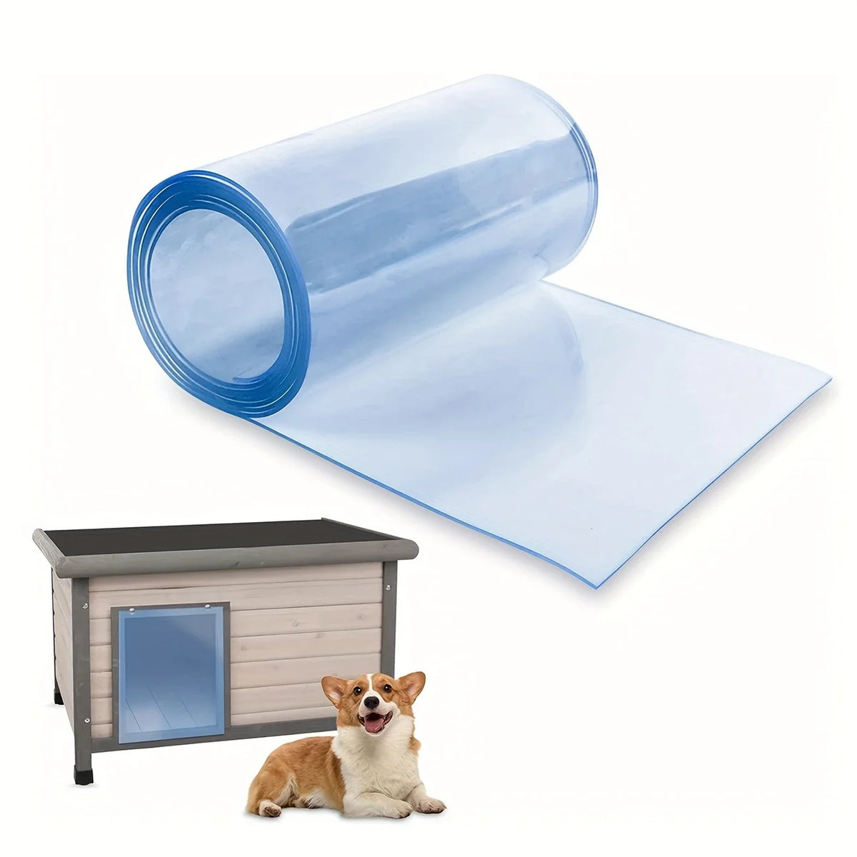 rideau pvc transparent utilitaire 18cm diametre 2m longueur protection porte garage entrepôt supermarché