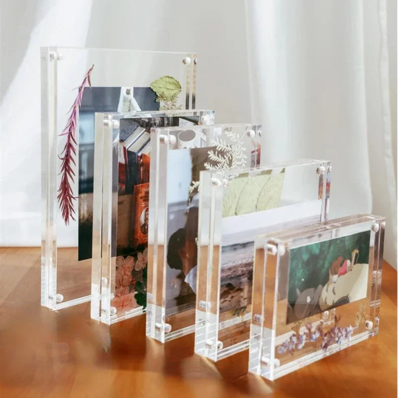 cadre photo acrylique transparent moderne clips photos porte photo