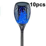 lanterne solaire flamme stylisée noir bleu orange moderne extérieure jardin halloween