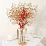 bouquet artificiel moderne feuilles coeurs or rouge décoration élégante intérieur extérieur noël mariage