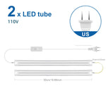 tubes led blancs modernes 25w 50cm lisses striés clips adaptateurs prise eu us