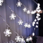 guirlande lumineuse flocons neige blanc multicolore clips festif anniversaire noel mariage valentin